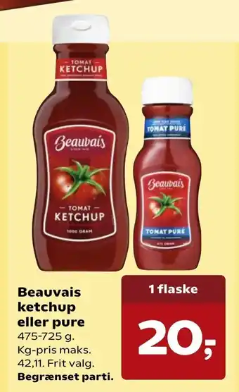 Kvickly Beauvais ketchup eller pure tilbud