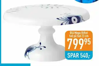 Imerco Blå Mega Riflet fad på fod 23 cm tilbud