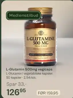 Helsam L-Glutamin 500 mg vegicaps tilbud