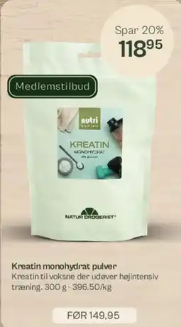 Helsam Kreatin monohydrat pulver tilbud