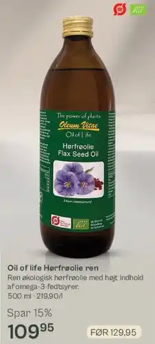Helsam Oil of life Hørfrøolie ren tilbud