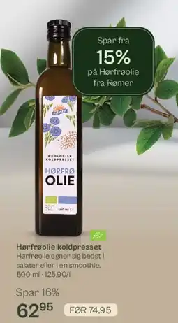 Helsam Hørfrøolie koldpresset tilbud