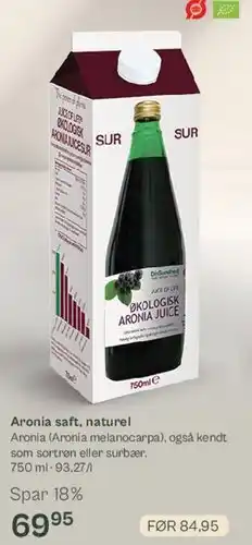 Helsam Aronia saft, naturel tilbud