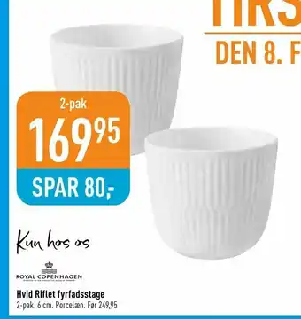 Imerco Hvid Riflet fyrfadsstage tilbud