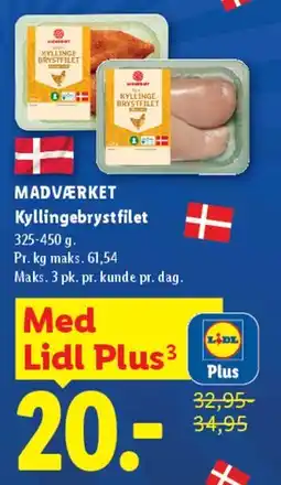 Lidl Madværket Kyllingebrystfilet tilbud
