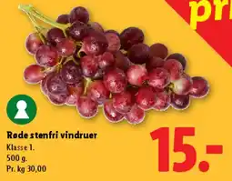 Lidl Røde stenfri vindruer tilbud