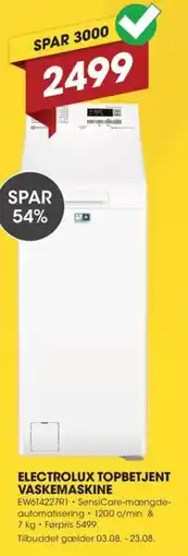 Punkt1 Electrolux topbetjent vaskemaskine tilbud