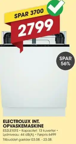 Punkt1 Electrolux int. opvaskemaskine tilbud