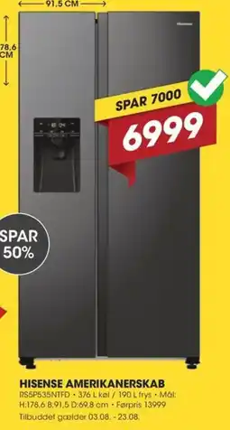 Punkt1 Hisense amerikanerskab tilbud