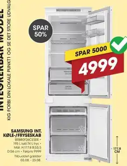 Punkt1 SAMSUNG INT. KØLE-/FRYSESKAB tilbud
