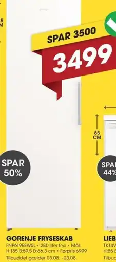 Punkt1 Gorenje fryseskab tilbud