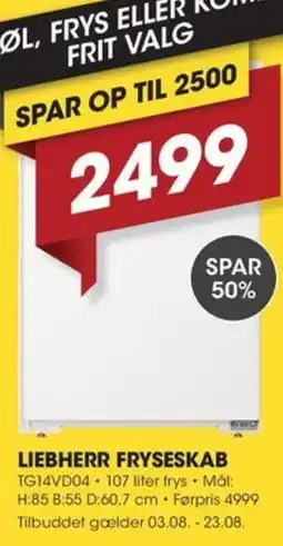Punkt1 Liebherr fryseskab tilbud