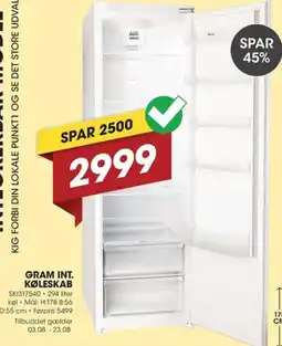 Punkt1 Gram int. køleskab tilbud