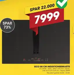Punkt1 Eico 80 cm induktionsemhætte tilbud