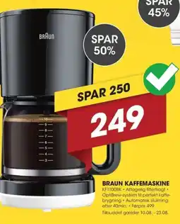 Punkt1 Braun kaffemaskine tilbud