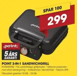 Punkt1 Point 3-in-1 sandwichgrill tilbud