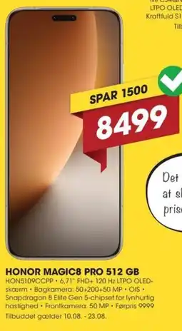 Punkt1 Honor magic8 pro 512 gb tilbud