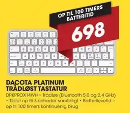 Punkt1 Dacota platinum trådløst tastatur tilbud