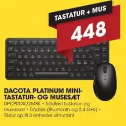 Punkt1 Dacota platinum mini- tastatur- og musesæt tilbud