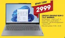 Punkt1 Lenovo ideapad slim 3 15,6" bærbar tilbud