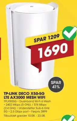 Punkt1 Tp-link deco x50-5g lte ax3000 mesh wifi tilbud