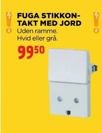 jem & fix Fuga stikkontakt med jord tilbud