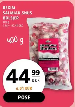 Scandinavian Park REXIM SALMIAK SNUS BOLSJER tilbud
