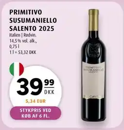 Scandinavian Park PRIMITIVO SUSUMANIELLO SALENTO 2025 tilbud