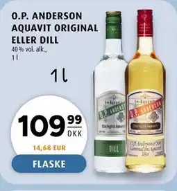 Scandinavian Park O.P. ANDERSON AQUAVIT ORIGINAL ELLER DILL tilbud