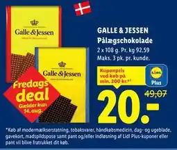 Lidl GALLE & JESSEN Pålægschokolade, App-pris tilbud