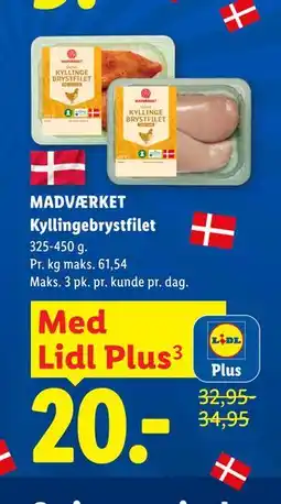 Lidl MADVÆRKET Kyllingebrystfilet, App-pris tilbud