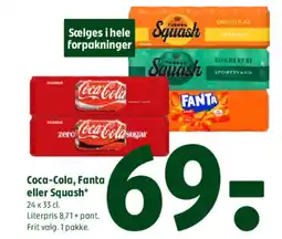 Coop 365 Coca-Cola, Fanta eller Squash* tilbud