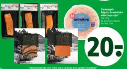 Coop 365 Varmrøget / Røget / Gravad laks eller Coop rejer tilbud