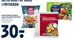 Coop 365 Danpo tempura nuggets, Coop cordon bleu eller kebab tilbud