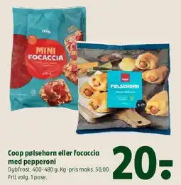 Coop 365 Coop pølsehorn eller focaccia tilbud