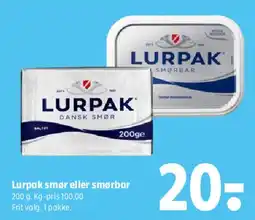 Coop 365 Lurpak smør eller smørbar tilbud