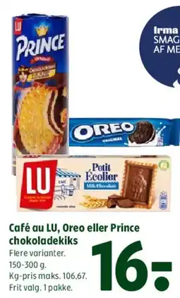 Coop 365 Café au LU, Oreo eller Prince chokoladekiks tilbud