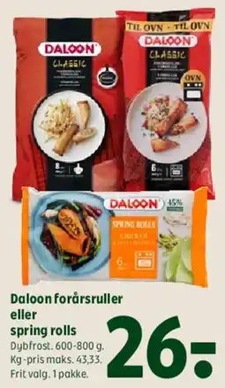 Coop 365 Daloon forårsruller / spring rolls tilbud