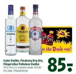 Coop 365 Cuba Vodka, Finsbury Dry Gin, Flügel eller Poliakov Vodka tilbud