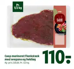Coop 365 Coop marineret flanksteak med oregano og hvidløg tilbud