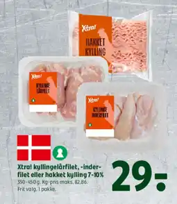 Coop 365 Xtra! kyllingelårfilet, -inder- filet eller hakket kylling 7-10% tilbud