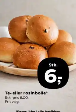 SuperBrugsen Te- eller rosinbolle tilbud