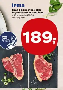 SuperBrugsen Irma t-bone steak / højrebsbøf tilbud