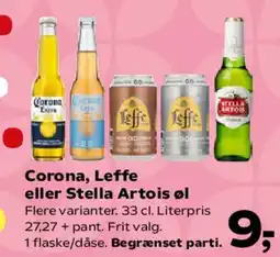 SuperBrugsen Corona, Leffe eller Stella Artois øl tilbud