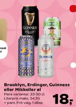 SuperBrugsen Brooklyn, Erdinger, Guinness eller Mikkeller øl tilbud