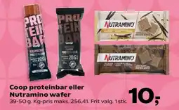 SuperBrugsen Coop proteinbar eller Nutramino wafer tilbud