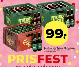 Kvickly Carlsberg eller Tuborg 30 stk. kasse tilbud