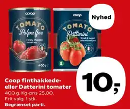 Kvickly Coop finthakkede- eller Datterini tomater tilbud
