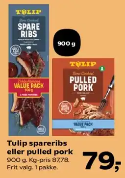 Kvickly Tulip spareribs eller pulled pork tilbud