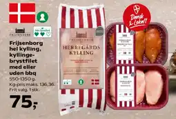 Kvickly Frijsenborg hel kylling / kyllingebrystfilet (med eller uden bbq) tilbud